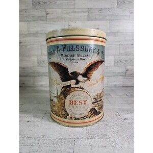 Vintage Pillsbury Best Flour Tin 1982 USA Minneapolis 8.25"